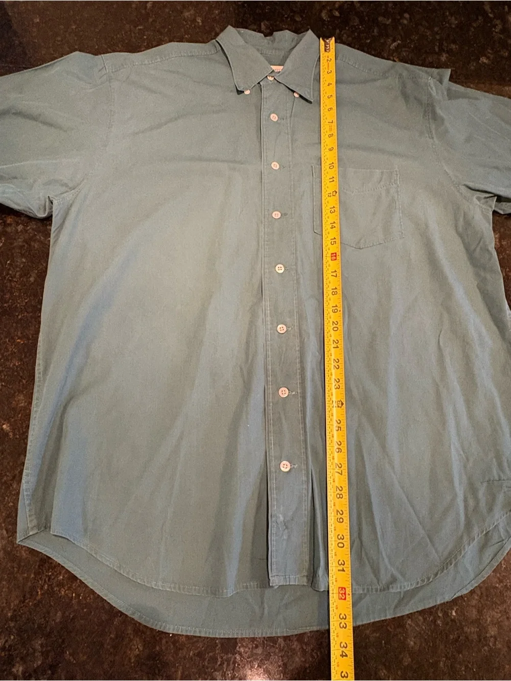 Vintage Banana Republic Safari Travel Shirt Mens M Teal Cotton Button Down Hong